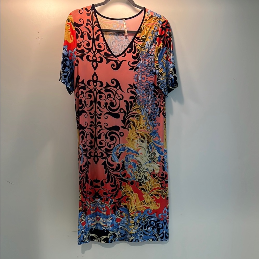 MOA USA Multicolor V-Neck Dress